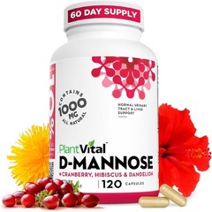Plantvital D Mannose Capsules with Cranberry – 120 Capsules Exp 11/2028
