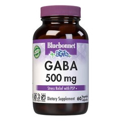 Bluebonnet GABA 500 Mg 60 Vegetable Capsules, Stress Relief with P5P