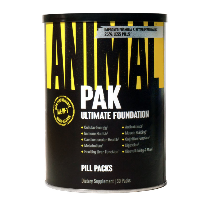 Animal Pak Sports Multivitamin 30 Packets with Amino Acids Zinc Vitamins C D