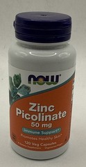 NOW FOODS Zinc Picolinate 50 mg 120 Veg Capsules
