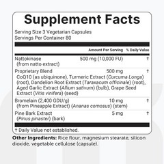 Nattokinase 10,000 FU per Serving (Natural Natto Extract), 240 Vegetarian Capsul
