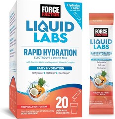 Liquid Labs Electrolytes – Low Sugar Tropical Fruit Hydration Packets, 20 Sticks