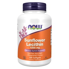 NOW FOODS Sunflower Lecithin 1200 mg Soy-Free Non-GMO 100 Softgels