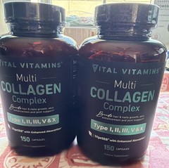 2X Vital Vitamins Multi Collagen Complex 150 Capsules Ea (Types I-X) Exp 01/2029