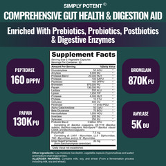Probiotic Prebiotic & Postbiotic + Digestive Enzymes for Gut Health & Bloating