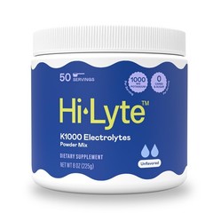 HiLyte K1000 Electrolytes Powder Mix Unflavored Keto & Performance, 50 Servings