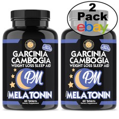 Weight Loss and Sleep Aid Garcinia Cambogia PM Sleep Burn Fat and Rest Aid 2PK