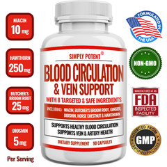 Blood Circulation & Vein Support | Blood Flow, Artery Health, Leg Vein Support