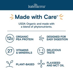 KATE FARMS Organic Pediatric 1.2 Sole-Source Vanilla Nutrition Shake, 12g
