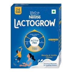 Nestle LACTOGROW Nutritious Milk Drink Powder, Biscuity Vanilla Flavour 04/27 fs