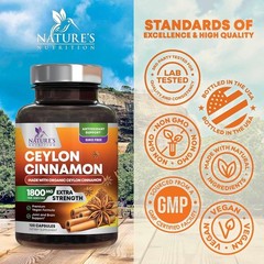 Organic Ceylon Cinnamon Supplement 1800mg – Certified Organic Ceylon Cinnamon