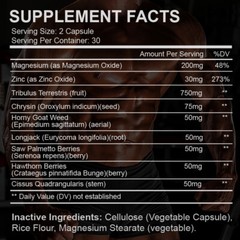 ZHPHK Testo Booster – Muscle Growth, Energy, Libido Capsules 90ct – 2 Pack