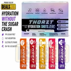THORZT SSSFZERO – 50 x 3gm Sachets Sugar Free Solo Shots 5 Flavours Mixed Pack