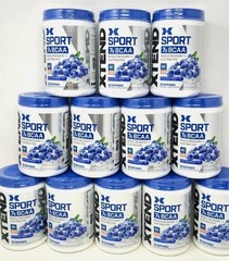 12X Xtend Sport 7g BCAA Powder, Blue Raspberry Ice, 30 Servings EXP 02/2026