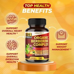 Premium Berberine with Ceylon Cinnamon 12,900mg 150 Caps Heart Health & Immune