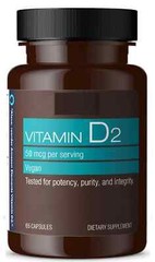 Vitamin D2 2000 IU, Vegan, 65 Capsules, Supports Strong Bones and Immune Health,