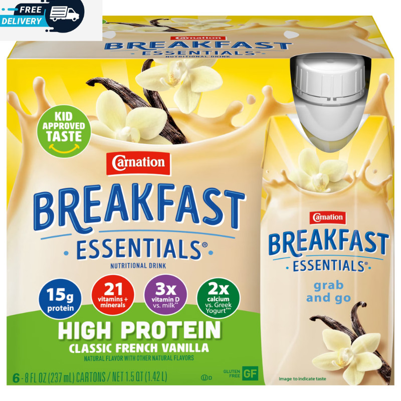 Carnation Breakfast Essentials French Vanilla Nutritional Drink 8 fl oz 6 Pack