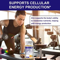 Vitamin C Plus Zinc Supplement Antioxidant Immune System Booster & Support