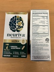 2-Pk. Neuriva Ultra-Brain Health Alertness Memory Focus Supplement 80 Count