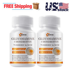 2 Pack Glucosamine Chondroitin MSM Turmeric – Joint Health Supplement – 120 Caps