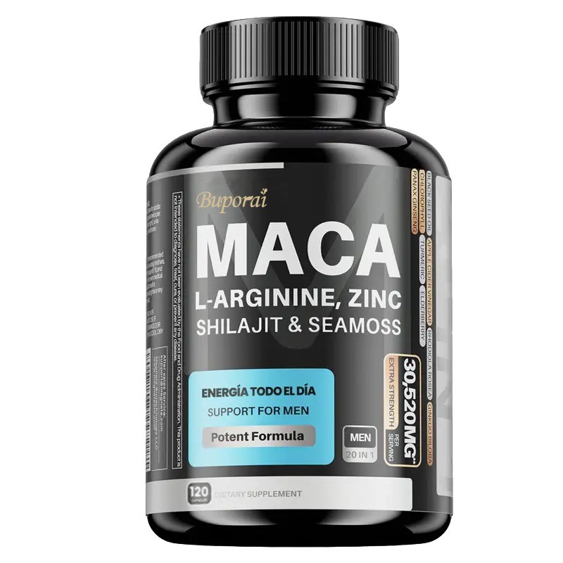 Maca L-arginine, Shilajit & Sea Moss 120pcs, Reduce Fatigue, Regulate Endocrine