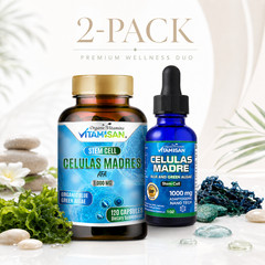 Celulas Madres Stem Cell Supplement AFA Spirulina Liquid Drops Capsules 2 Pack
