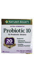 Nature’s Bounty Ultra Strength Probiotic 10 (20 Billion Live Cultures) 70 Caps