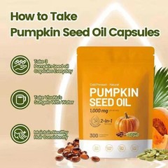 Pumpkin Seed Oil 1000mg with Saw Palmetto 300-Softgels.NEW