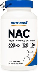 2 BOTTLES-Nutricost N-Acetyl L-Cysteine (NAC) 600mg,120 Vegan Capsules – Non-GMO