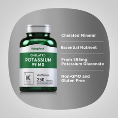 Chelated Potassium (Gluconate) 99 mg, 250 Caplets