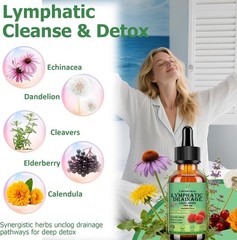 Lymphatic Drainage Drops, 18-in-1 Herbal Lymph System Support w. Echinacea Elder