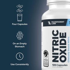 Nitric Oxide Booster for Men & Women – Arginine Nitrate, Betaine, Pine Bark – 12
