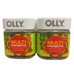 2-PACK OLLY Multi + Probiotic Gummies Tropical Twist 70ct Each EXP 11/2026