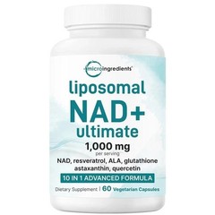 Liposomal 60 1000mg NAD+ with Softgels Veggie Resveratrol Anti-Aging Formula