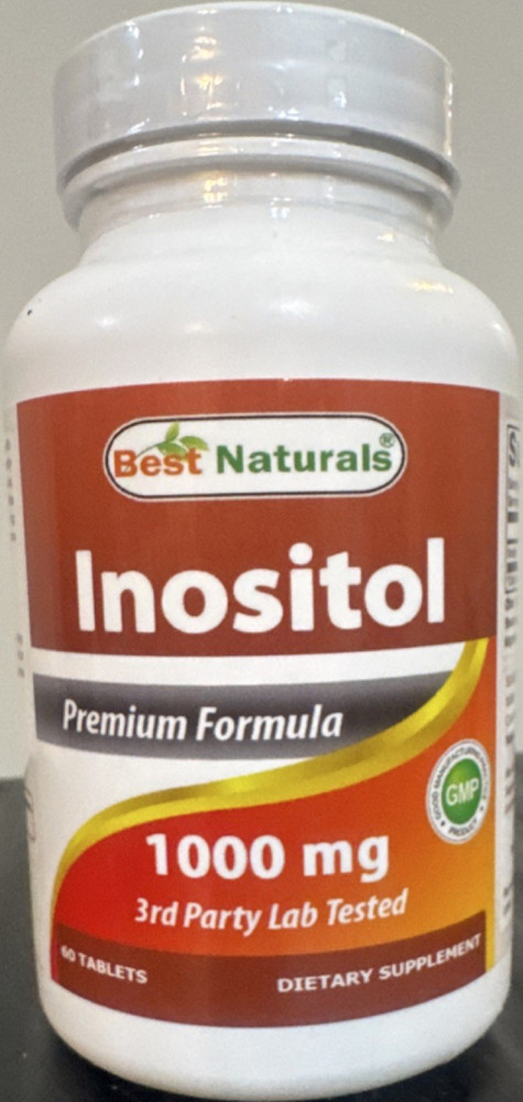 Best Naturals Inositol 1000mg Mood Support Vegetarian Gluten-Free 60 Tablets