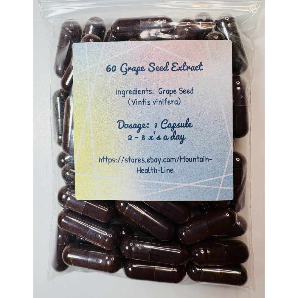 Grape Seed (Vitis vinifera) 500mg – 60 Count Handmade Capsules – vn