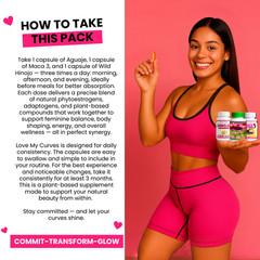 BIGGER BUTT & BREAST: Aguaje Curvy Fruit + Maca Root +Wild Hinojo Pills- 31 DAYS