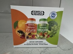 Simply Nature’s Promise Fruits & Veggies, 90 Capsules Each – Exp 7/2025