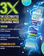 Guru Nanda Hydramate Electrolyte Drink Mix Lemon Lime 2 Stick Packs 3 Boxes