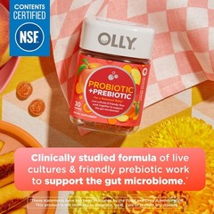 Probiotic + Prebiotic Gummy, 500M CFUs, Peach Flavor, 30 Count