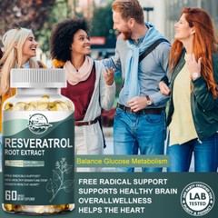 Resveratrol Supplement 1200mg Antioxidant Highly Potent Natural 120pcs Capsules