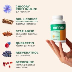 4 Pack Emma Gut Health Supplement 240 Capsules for Bloating Relief & Leaky Gut