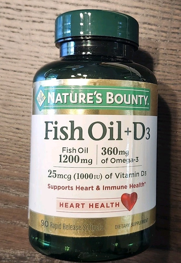 Natures Bounty Omega-3 Fish Oil 1200 mg 90 Rapid Release softgels EXP 08/2025