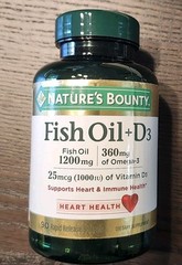Natures Bounty Omega-3 Fish Oil 1200 mg 90 Rapid Release softgels EXP 08/2025