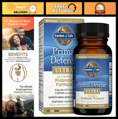 Primal Defense Ultra Probiotic Supplement – 60 Capsules for Gut Health & Immunit
