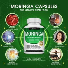 Toplux Nutrition Moringa Superfood Supplement 1200mg All-in-One Wellness 90ct