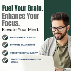 Brain Vex Memory Focus Supplement Cognitive Support Formula w/Bacopa 12 Bottles