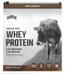 Levels Whey Protein Double Chocolate Grass Fed Whey Protein 5.64 LB, 80 Servings