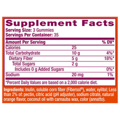 2 pack Metamucil Fiber Gummies No Sugar Added Fiber Gummies Adults Orange 105 Ct