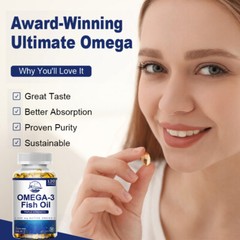 3600mg Omega 3 Fish Oil Capsules 3x Strength EPA & DHA, Highest Potency 120Caps